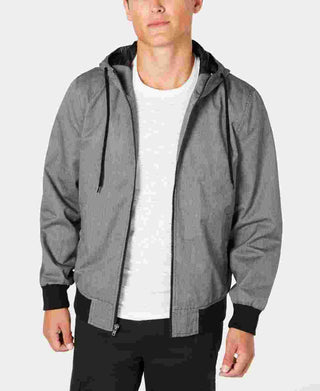 American Rag Men's Zip Front Hooded Jacket Black Size Small