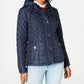 Sebby Juniors' Hooded Water-Resistant Quilted Coat Blue Size Small