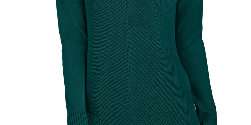 Charter Club Women's V Neck Tunic Sweater Green Size Small