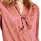 Alfani Women's Tie Neck Top Wine Size PXL