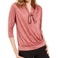 Alfani Women's Tie Neck Top Pink Size Petite S