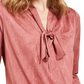 Alfani Women's Tie Neck Top Pink Size Petite S