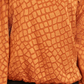 Alfani Women's Snakeskin Print Bubble Blouse Brown Size Petite XL