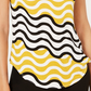 Alfani Women's Printed Round Hem T Shirt Yellow Size Petite Small