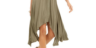 Style & Co Women's Handkerchief Hem Dress Green Size X-Small