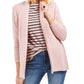 Charter Club Women's Shawl Collar Mixed Stitch Sweater Pink Size Petite S