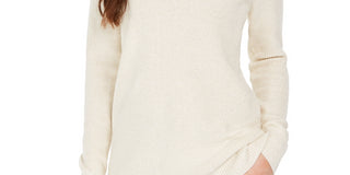 Charter Club Women's Lurex V Neck Sweater White Size Medium