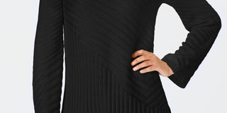 Charter Club Women's Mixed Stitch Mock Neck Sweater Black Size XX-Large