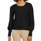 Style & Co Women's Pull Sleeve Blouson Sweater Black Size X-Large