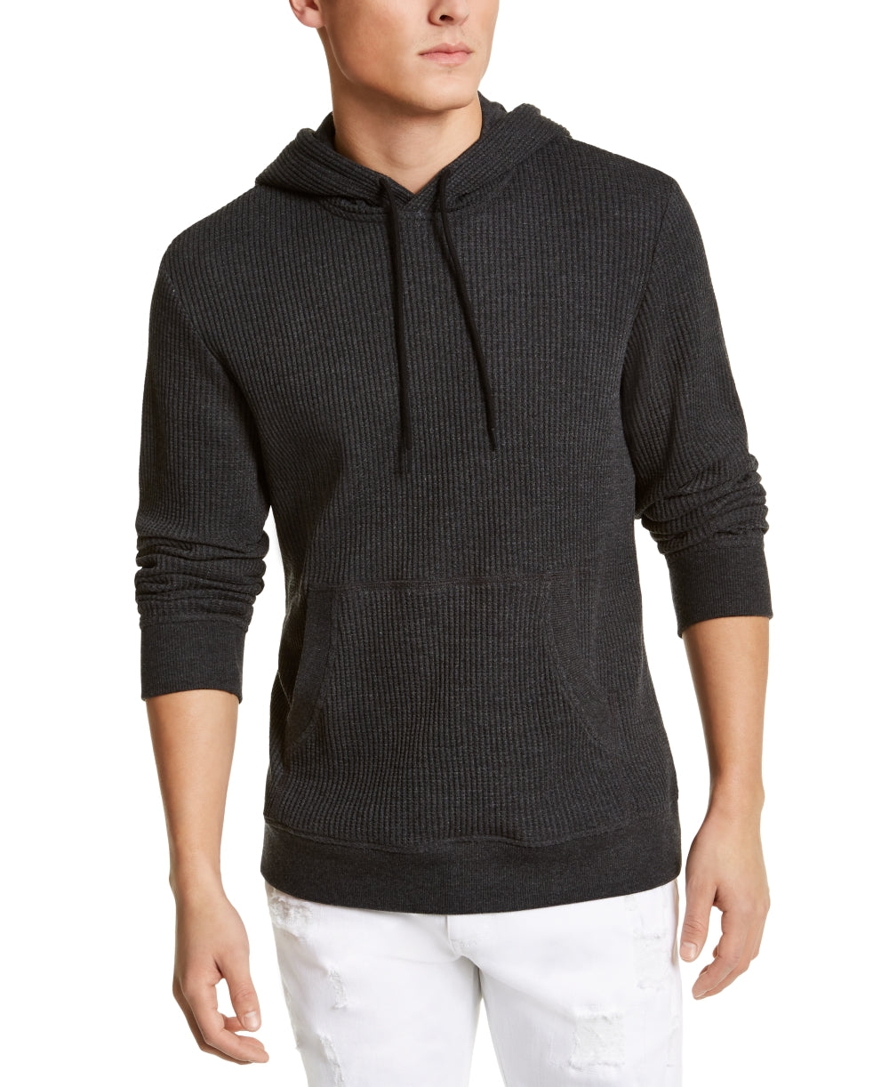 Sun + Stone Men's Thermal Solid Hoodie Black Size X-Large