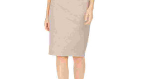 Vince Camuto Women's Glitter Zippered Short Sleeve Off Shoulder Below The Knee Sheath Evening Dress Brown Size 14