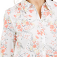 Charter Club Women's Cotton Floral Print Shirt White Size Large