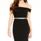 Crystal Dolls Women's Embellished Solid Sleeveless Off Shoulder Full Length Mermaid Formal Dress Black Size 1