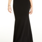 Crystal Dolls Women's Embellished Solid Sleeveless Off Shoulder Full Length Mermaid Formal Dress Black Size 1