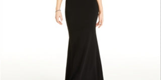 Crystal Dolls Women's Embellished Solid Sleeveless Off Shoulder Full Length Mermaid Formal Dress Black Size 1