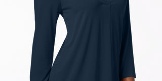 Charter Club Women's 3/4 Sleeve Top Blue Size X-Small