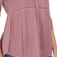 Style & Co Women's V Neck Mixed Woven Top Pink Size Medium