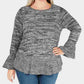 Style & Co Women's Plus Ruffled Sweater Gray Size 0X