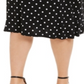 Kasper Women's Knit Polka Dot MIDI Skirt Black Size 1X