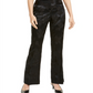Alfani Women's Zippered Floral Flare Pants Black Size 4