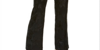 Alfani Women's Zippered Floral Flare Pants Black Size 4