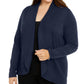 Karen Scott Women's Scott Plus Open Front Cardigan Sweater Navy Size 0X