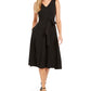 Calvin Klein Women's Belted V Neck Dress Black Size 4