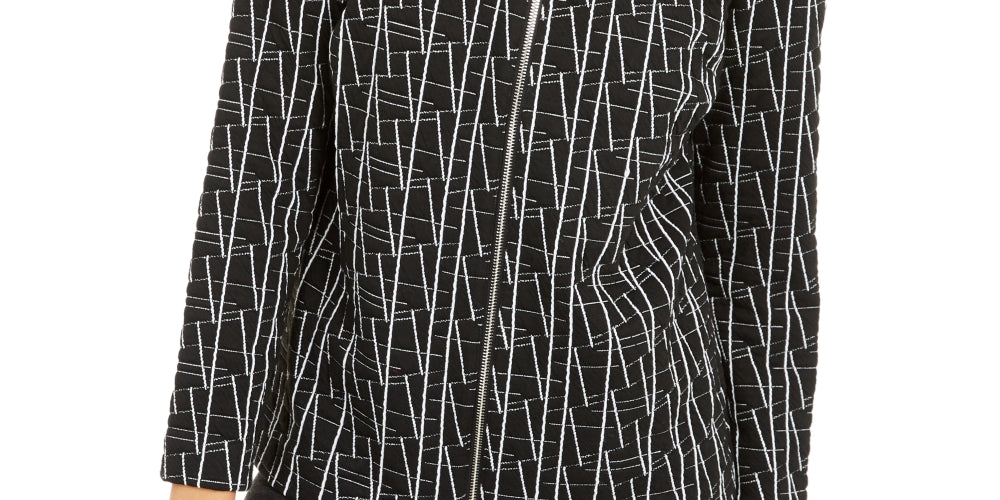 Alfani Women's Printed Jacket Black Size Small