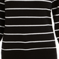 Maison Jules Women's Striped Puff Sleeve Sweater Black Size X-Large