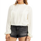 Self Esteem Junior's Victorian Long Sleeve High Neck Blouse White Size X-Large
