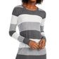 Maison Jules Women's Striped Sweater Gray Size X-Small