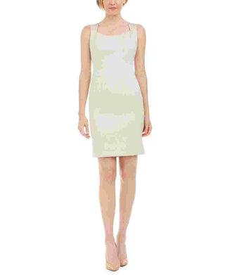 Kasper Women's Tonal Print Sheath Dress Beige Size 8