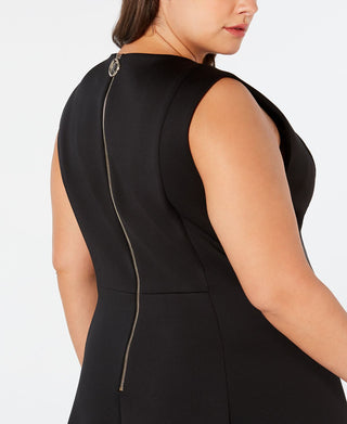 Calvin Klein Women's Plus MIDI Fit & Flare Dress Black Size 16W