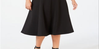 Calvin Klein Women's Plus MIDI Fit & Flare Dress Black Size 16W