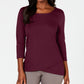 Karen Scott Women's Tulip Hem Top Red Size Medium
