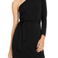 INC International Concepts Women's One Shoulder Belted Maxi Dress Black Size Petite XL