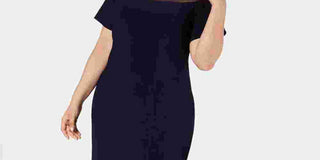 Xscape Women's Plus Illusion Panel Gown Navy Size 14W