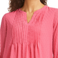 Charter Club Women's Applique Pintuck Blouse Pink Size X-Small
