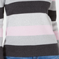 Karen Scott Women's Colorblocked V Neck Cotton Sweater Gray/Pink Size X-Small