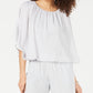 Alfani Women's Bubble Hem Blouse  GreySize Medium