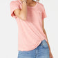 Style & Co Women's Burnout Texture T Shirt Pink Size Petite M