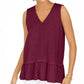 Style & Co Women's Ruffle Hem Tank Purple Size Medium