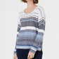 Style & Co Women's Striped Drop Shoulder Sweater Blue Size Small