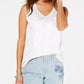 Style & Co Women's Cotton V Neck Tank Top White Size Medium