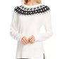 Vince Camuto Women's Printed Long Sleeve Crew Neck Top Gray Size X-Small