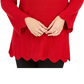 Style & Co Women's Envelope Neck Scalloped Edge Sweater Red Size Petite XL
