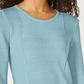 Karen Scott Women's Patchwork Stitch Pullover Sweater Blue Size X-Small