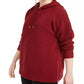 Ideology Women's Zippered Herringbone Long Sleeve Hoodie Sweater Red Size 1X