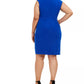 Jessica Howard Women's Plus Side Ruched Dress Blue Size 24W