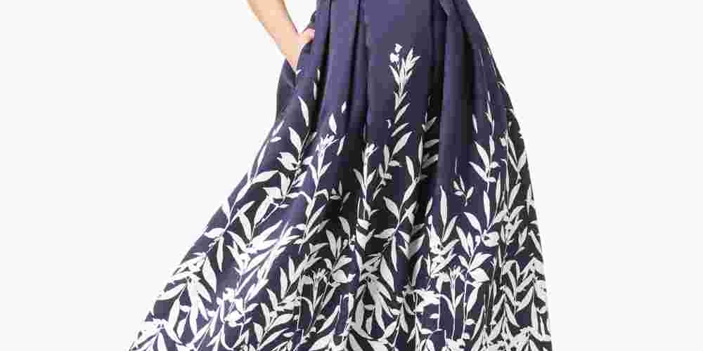 Morgan & Co Women's Trendy Plus Printed A Line Gown Blue Size 16W